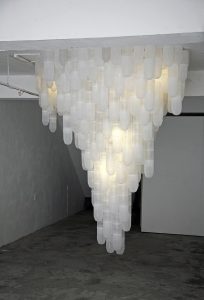 Deceive 2012, plastic shrimp traps, Lights, installation at PingPong art space Taiwan, size 300 x 300 x 350 - Wolfgang Stiller